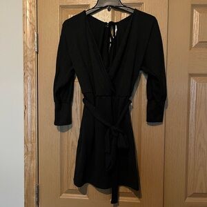 Elegant Black Wrap Dress